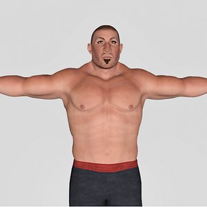 3D model man muscular
