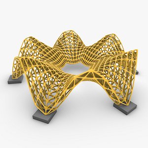 3D Landscape Sci-Fi Space Truss Structure 01