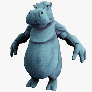 hippo rigged pbr model