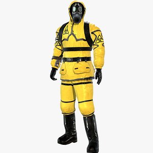 man protective hazmat suit 3d model