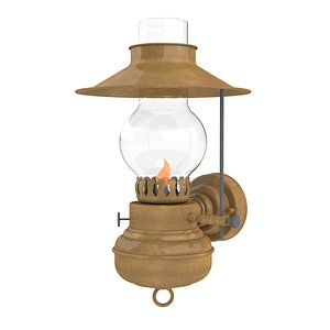 3D Vintage Kerosene Wall Lamp