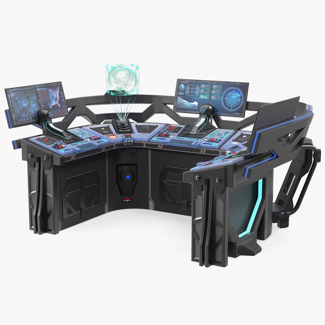 Sci Fi Hologram Control Panel 3D model preview