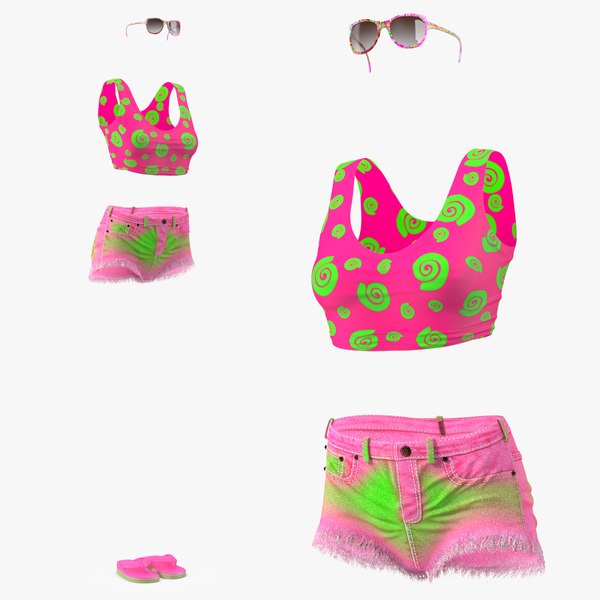 3D Beach Outfits Set