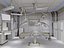 Modello 3D di una scena di intervento chirurgico in sala operatoria di un ospedale.
