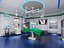 Modello 3D di una scena di intervento chirurgico in sala operatoria di un ospedale.