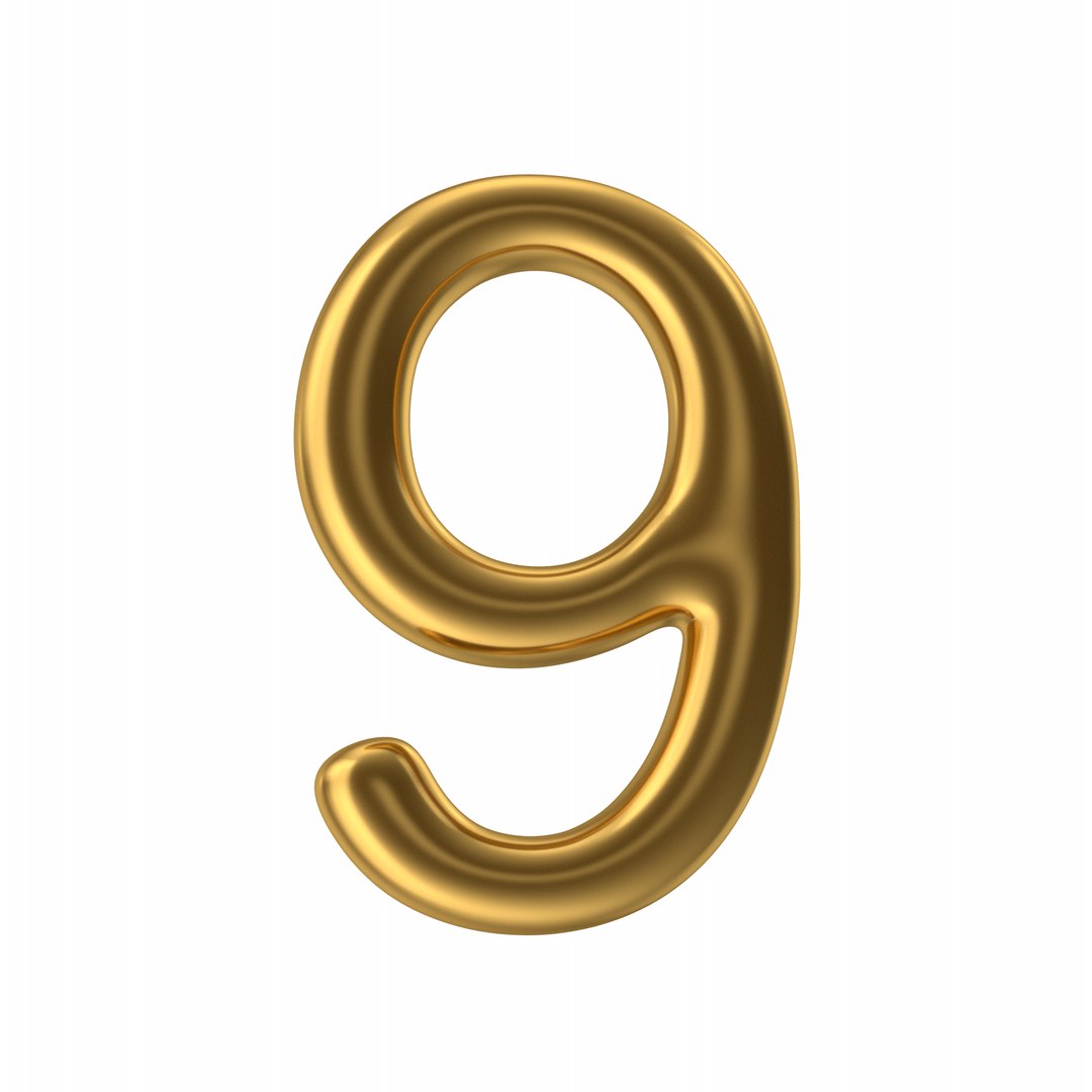 Number 9 Gold 3D Model - TurboSquid 1866352