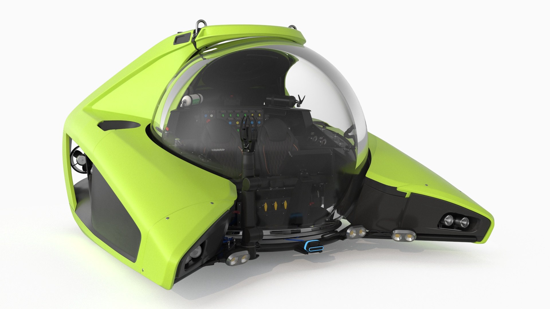 U-Boat Worx NEMO Submersible Vehicle Green 3D model preview