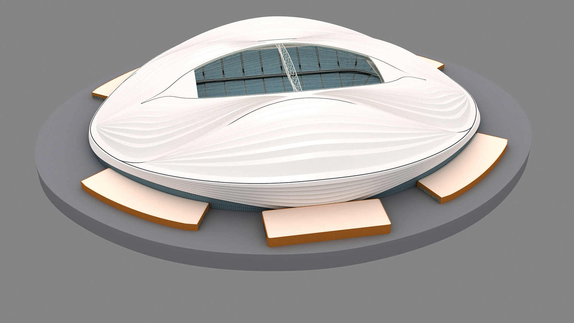 Copa do mundo 2022, edifícios vetoriais 3d do estádio al janoub