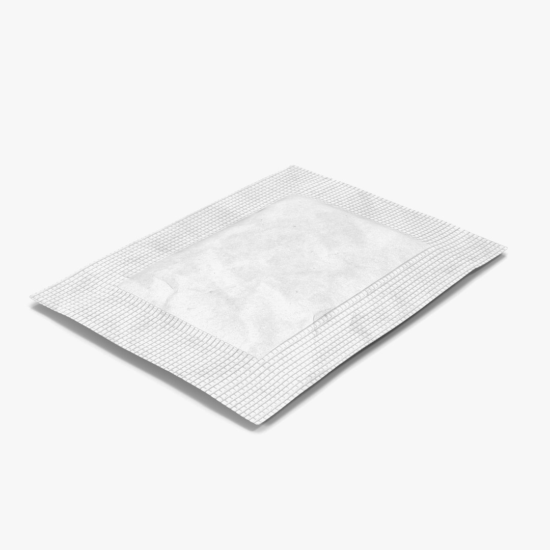 Sugar Packet 2 White 3D model preview