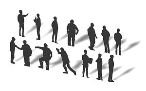 3D silhouettes of engineers workers various file format 3D model 3D model