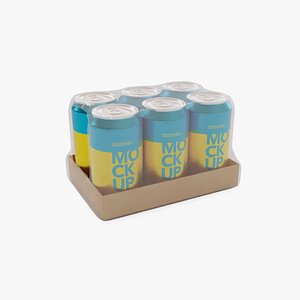 Blue Soda Can Pack of 6