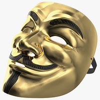 Guy Fawkes Mask Gold