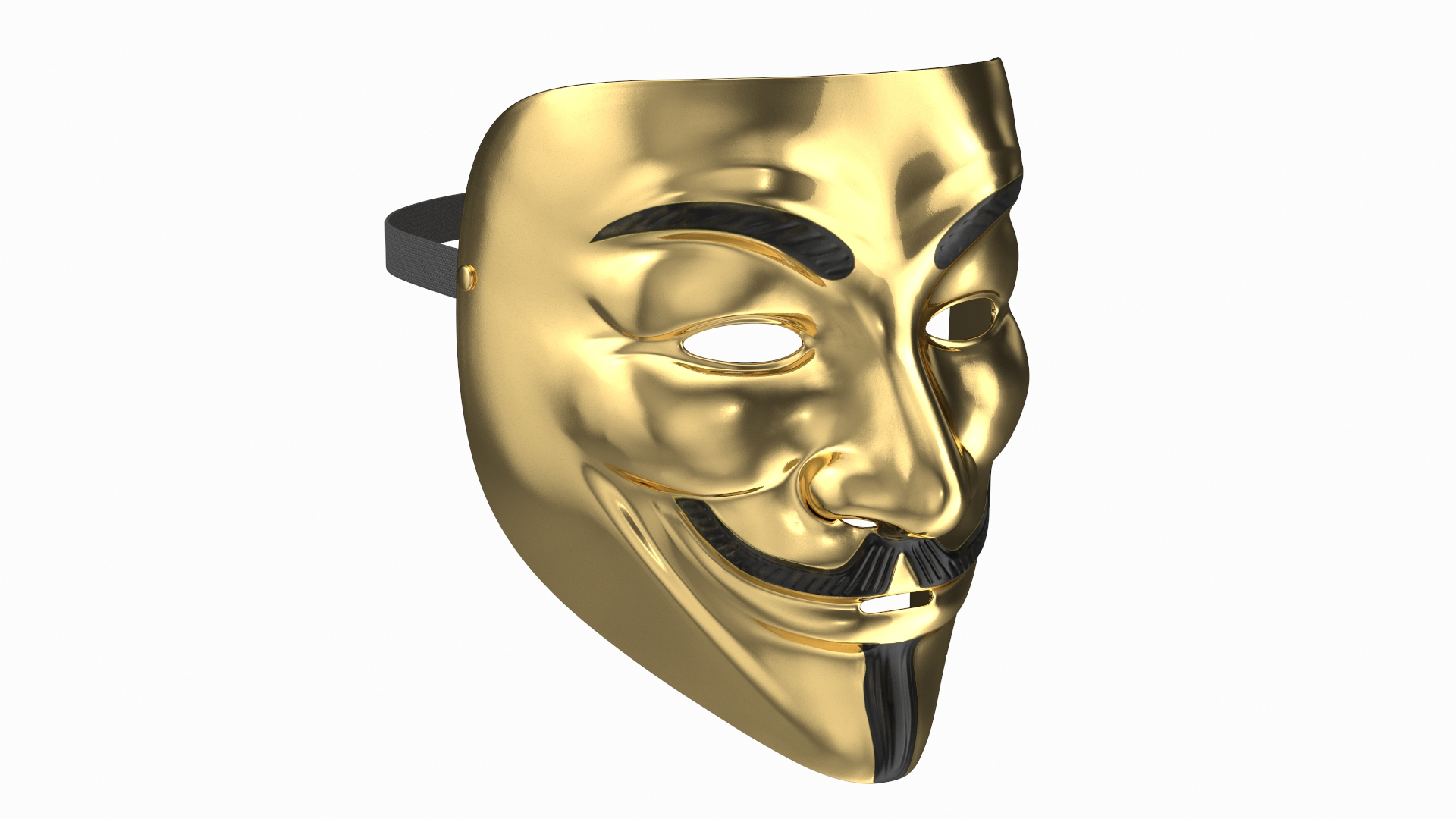 det er nytteløst aflevere monarki Guy Fawkes Mask Gold 3D - TurboSquid 1771822