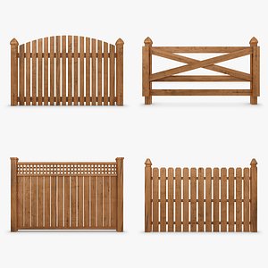 3ds max fence wood set