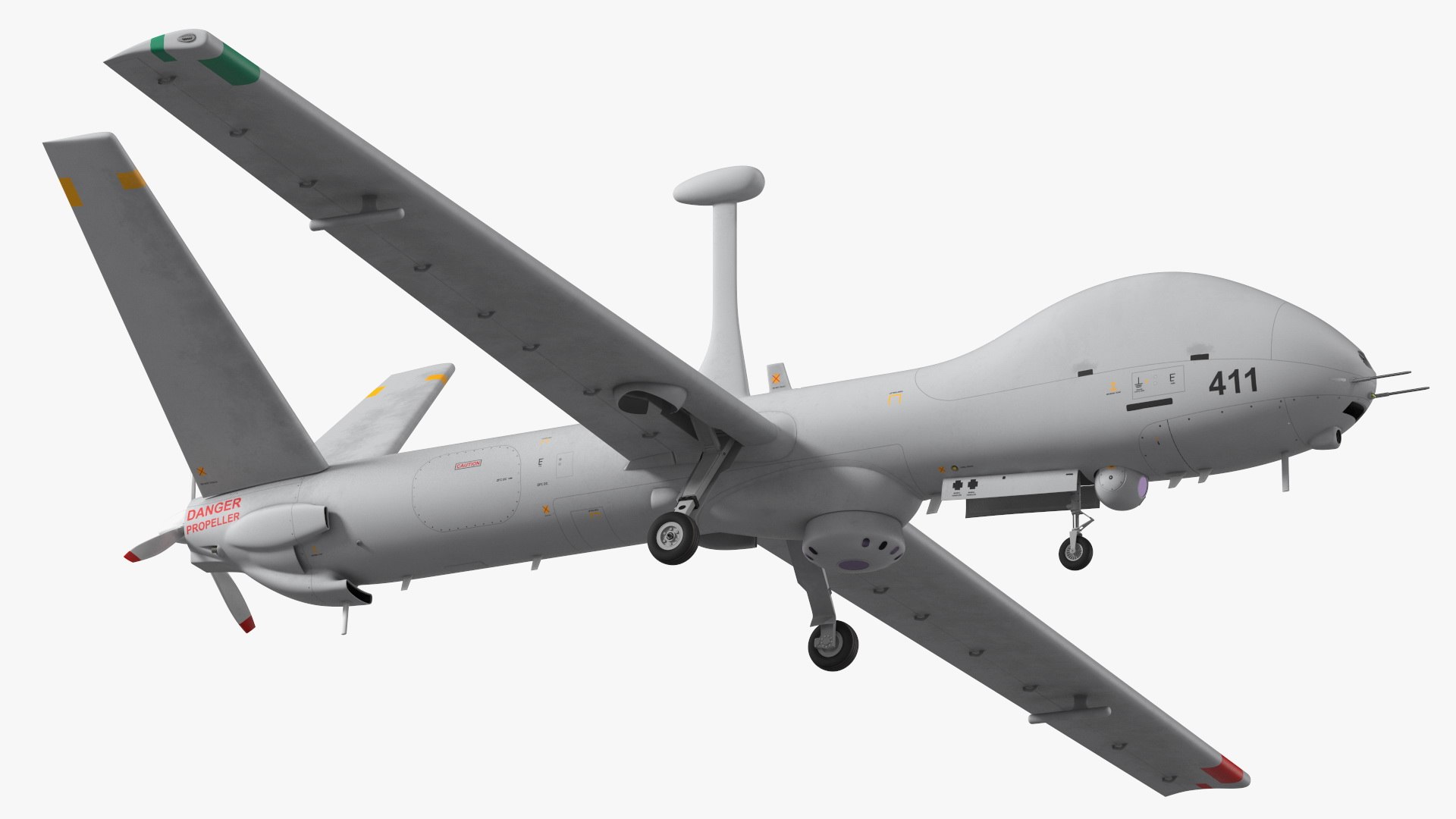 Elbit Hermes 900 UAV Rigged for Maya 3D model preview