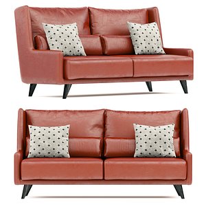 ONYX Leather SOFA with cushions and bolsters 3D model
