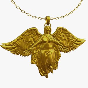 3D Angel Pendant model