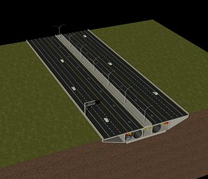 3d model highway cross section