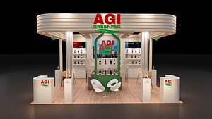 3D exhibition booth 6 x 6 meter 3 side open