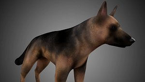 Rigged Low Poly German Shepherd