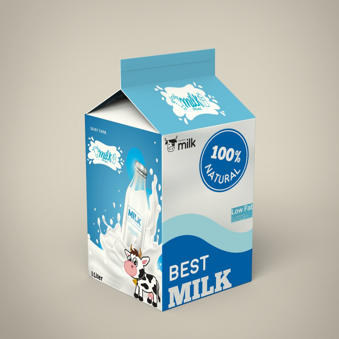 3D Milk Carton Model - TurboSquid 1746472