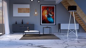modern living room 2 3D model