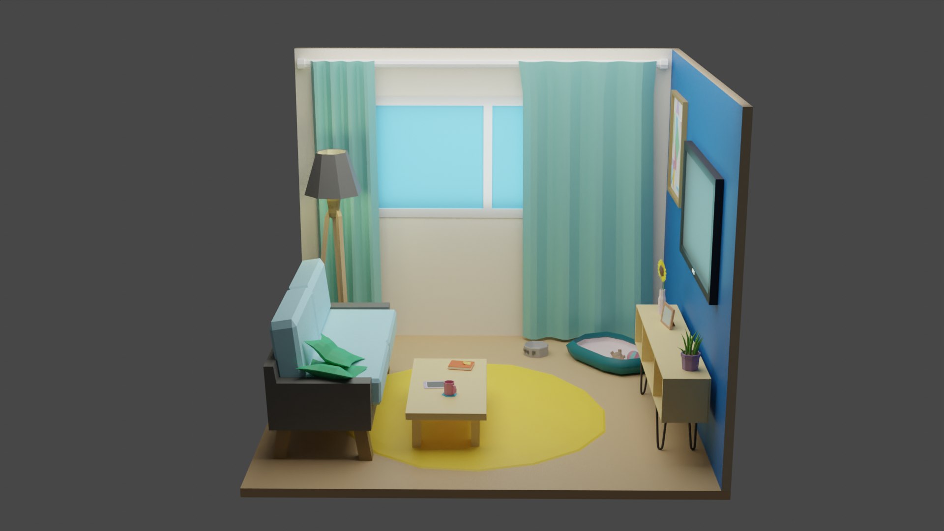 3D Living Room 12 Low-poly 3D Model - TurboSquid 1797549