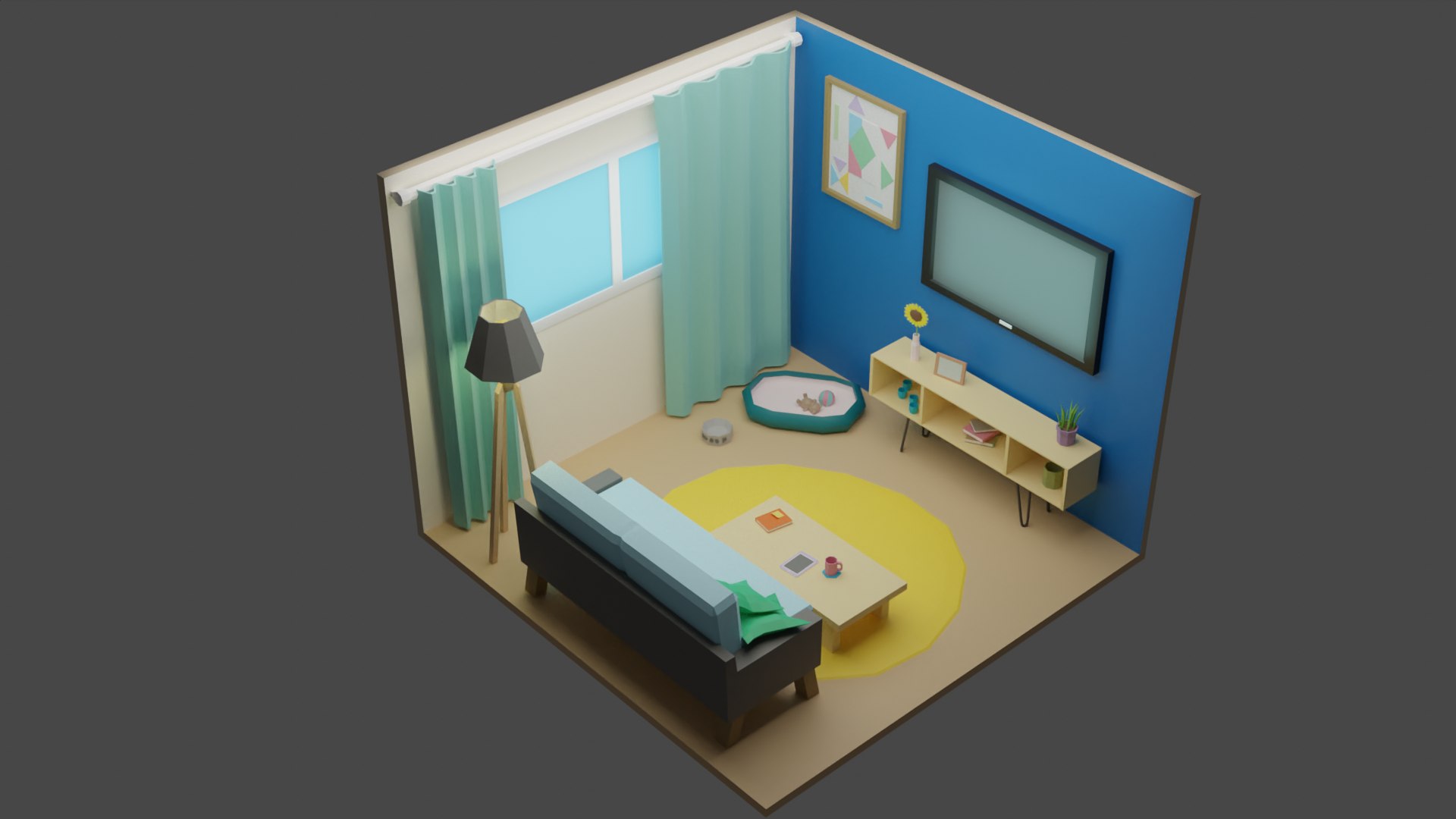 3D Living Room 12 Low-poly 3D Model - TurboSquid 1797549