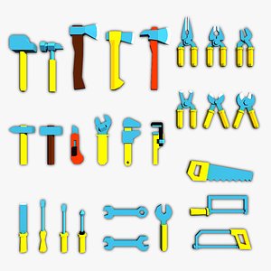 3D hand wrenchs pliers
