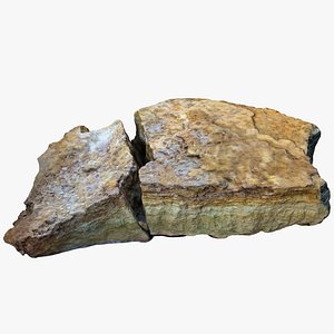 flat broken limestone 3D model