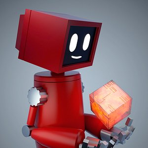 Cartoon Robot scifi machine android Core cube future iron power