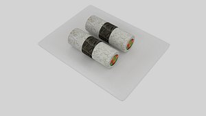 3D cylinder sushi nori strip model
