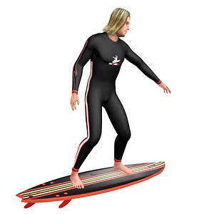 3D rigged surfer