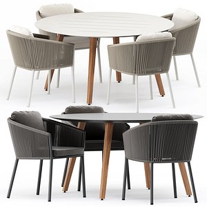 3D omer armchair dining table