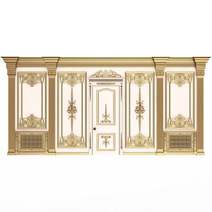 Boiserie Classic Wall with Mouldings 09 White 3D model