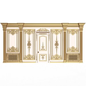 Boiserie Classic Wall with Mouldings 09 White