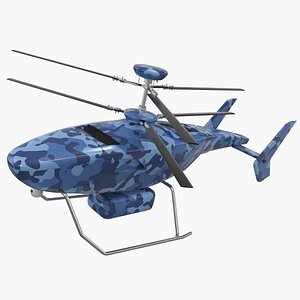 VRT-300 Coastal Patrol UAV Blue Camo Rigged for Maya