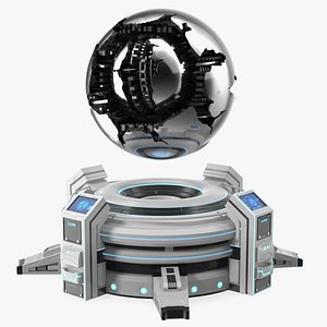 Futuristic Archive Sphere on Holographic Base