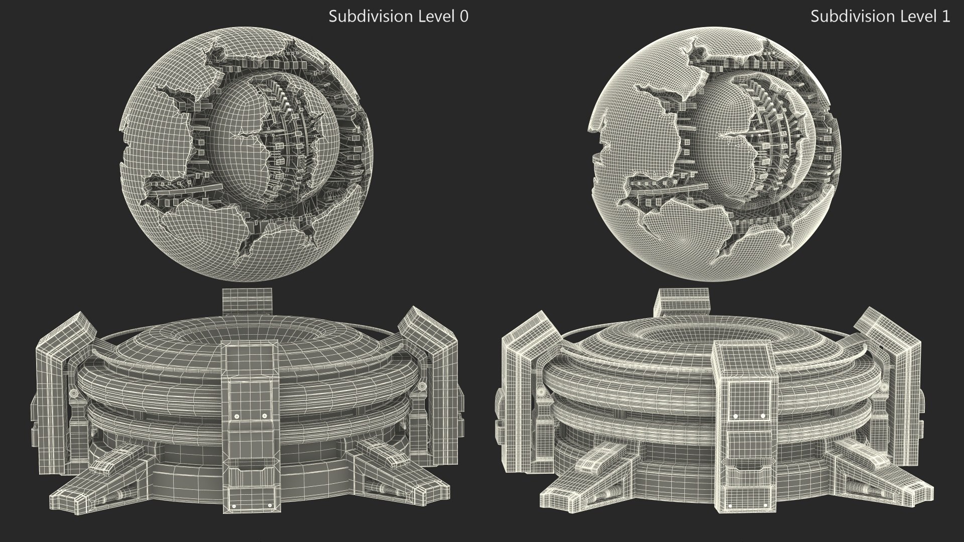 Futuristic Archive Sphere On Holographic Base 3D Model - TurboSquid 2371556