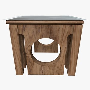 Bespoke Wooden Stool Design 3D model