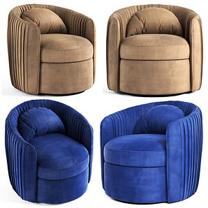 3D Fantasia Indigo Swivel Armchair