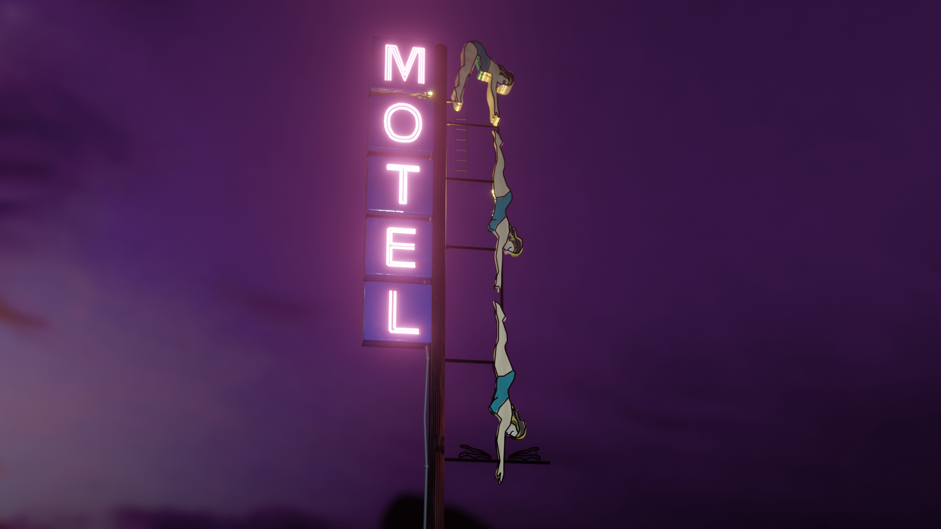 3D Neon Motel Sign - Animated - TurboSquid 1772522