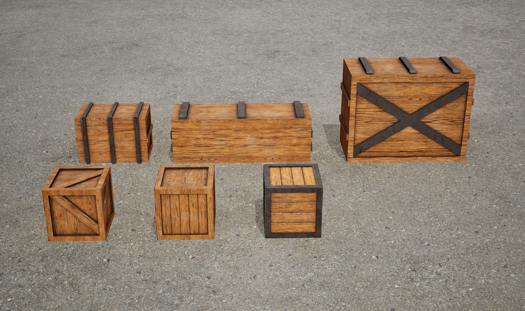 Wooden Crates Pack - Wood Boxes Low Poly Models 3D - TurboSquid 2203345