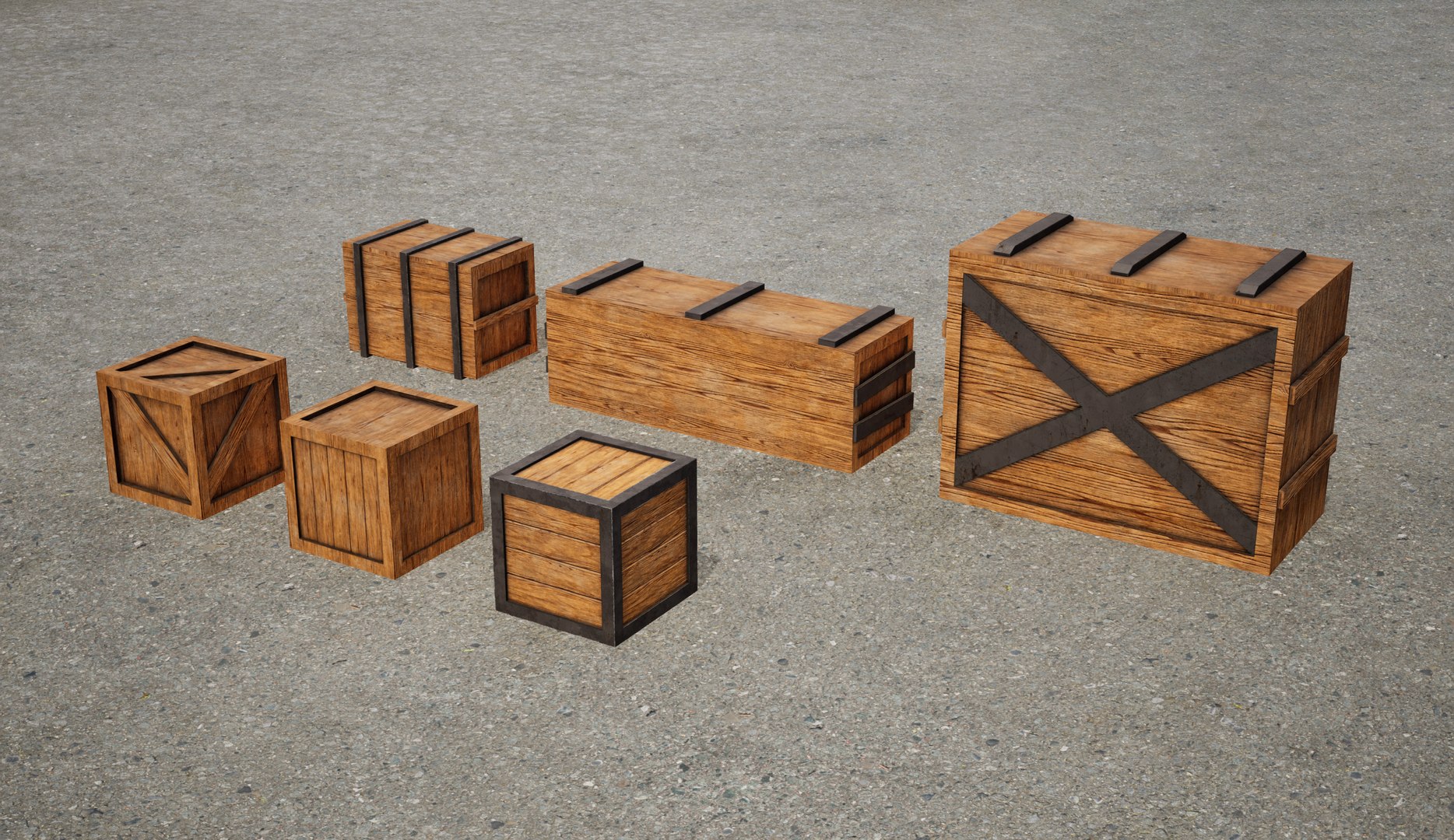 Wooden Crates Pack - Wood Boxes Low Poly Models 3D - TurboSquid 2203345