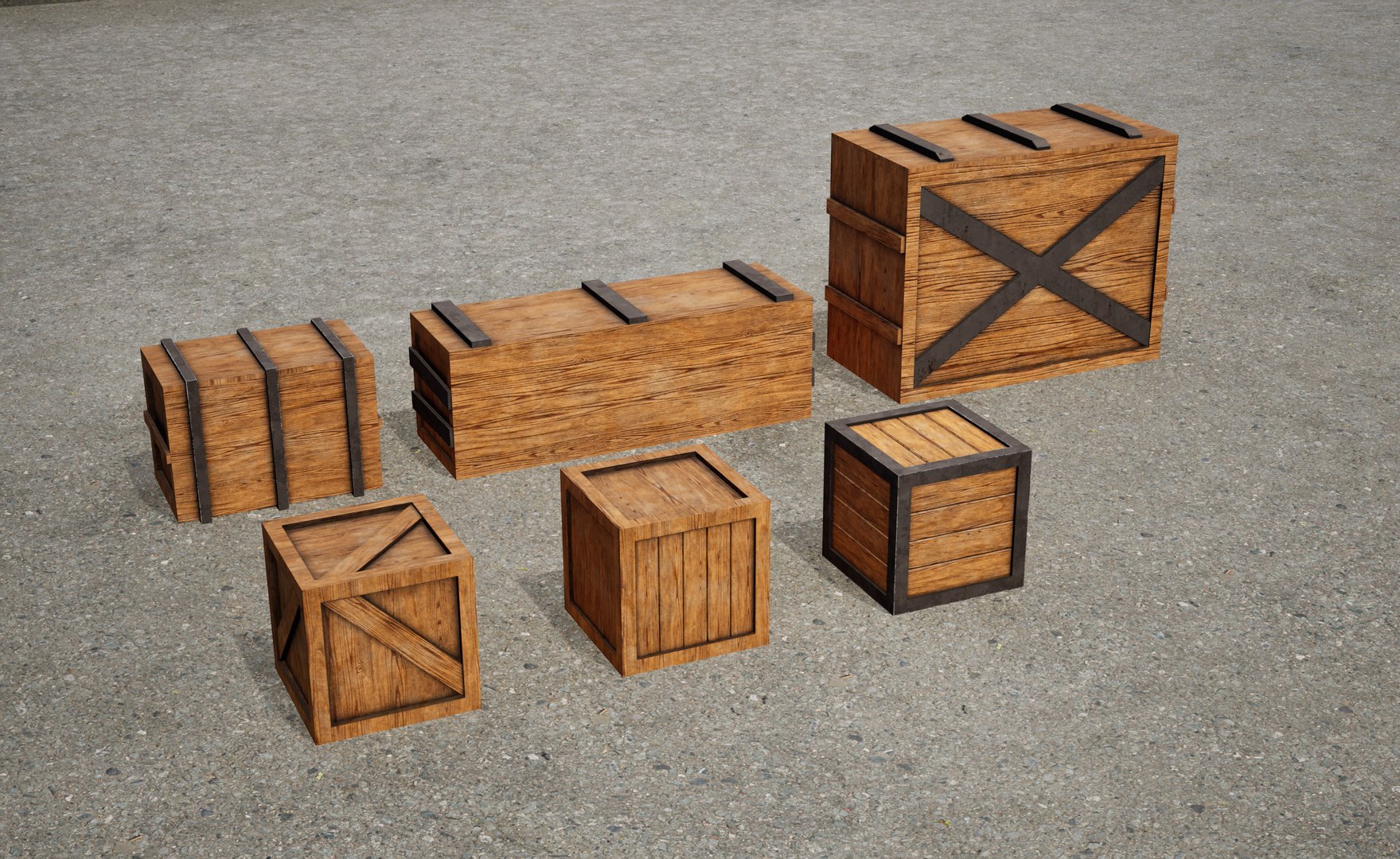 Wooden Crates Pack - Wood Boxes Low Poly Models 3D - TurboSquid 2203345