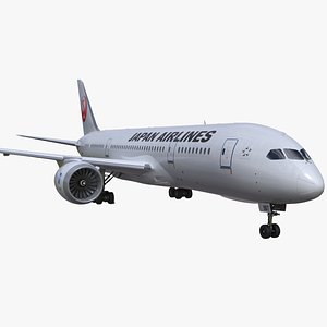 Boeing 787 Dreamliner Japan Airlines Rigged for Cinema 4D