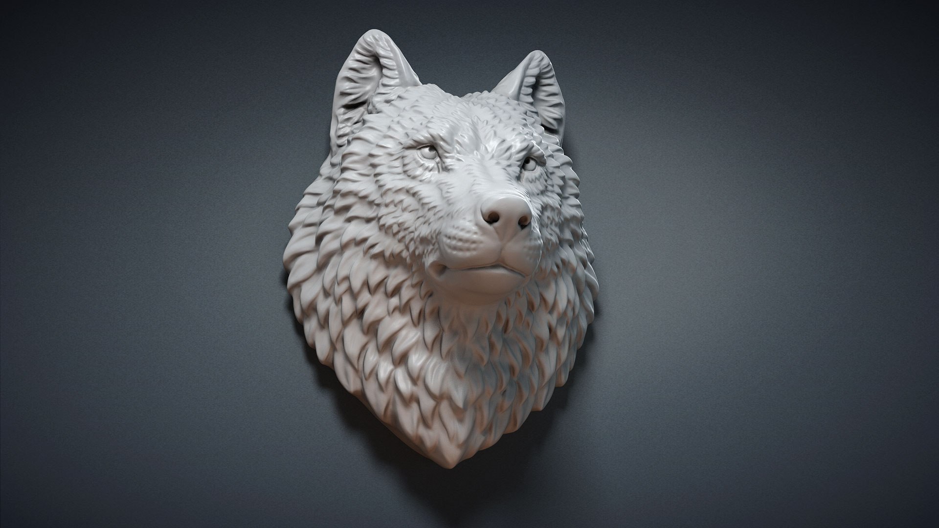 Wolf Animal Head Sculpture 3D Model - TurboSquid 1529714