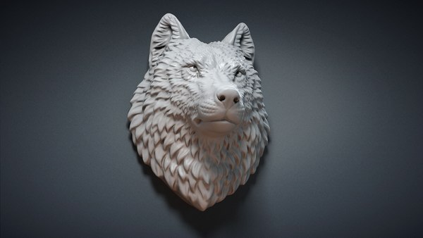 Wolf animal head sculpture 3D model - TurboSquid 1529714