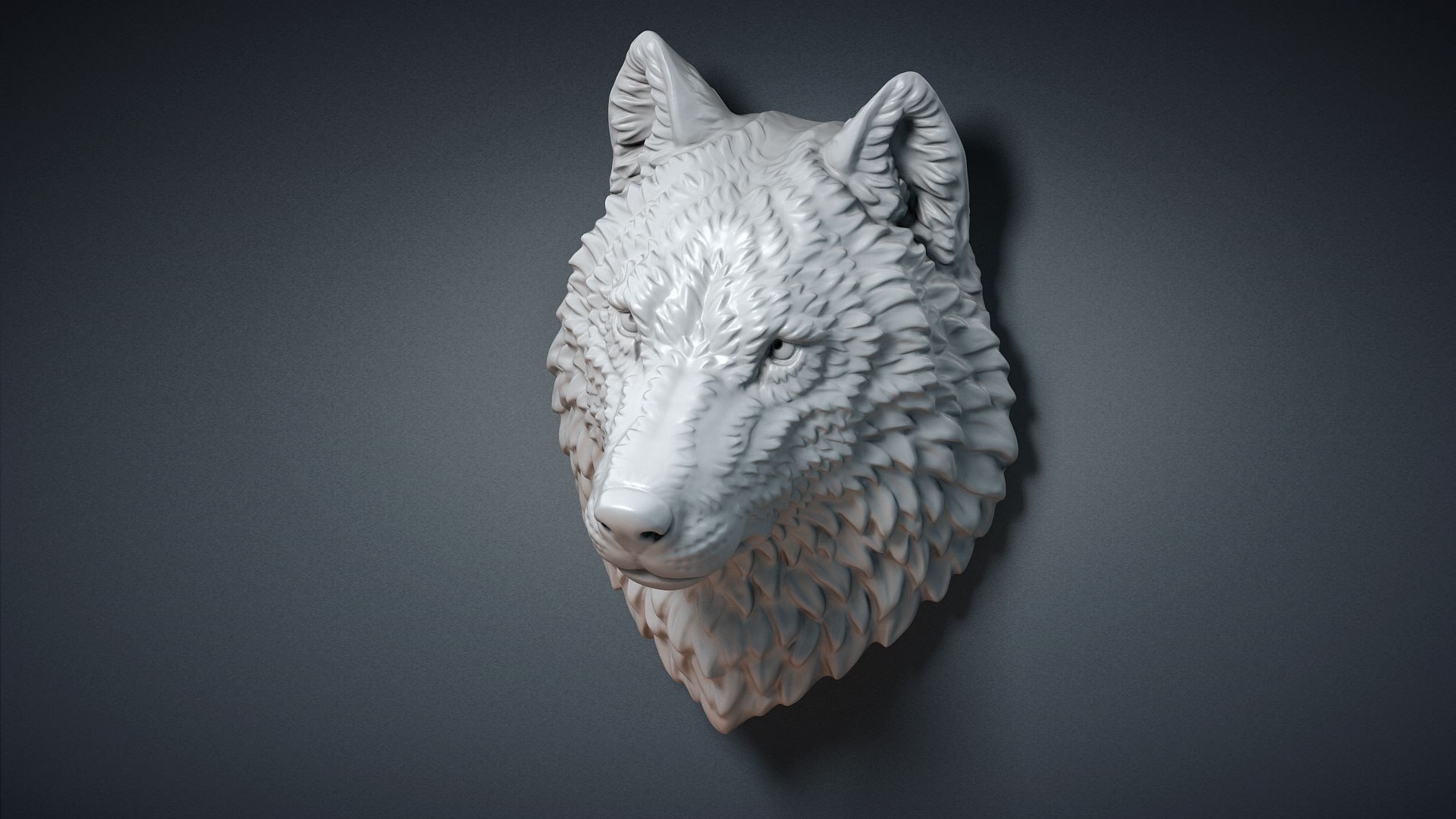 Wolf Animal Head Sculpture 3D Model - TurboSquid 1529714