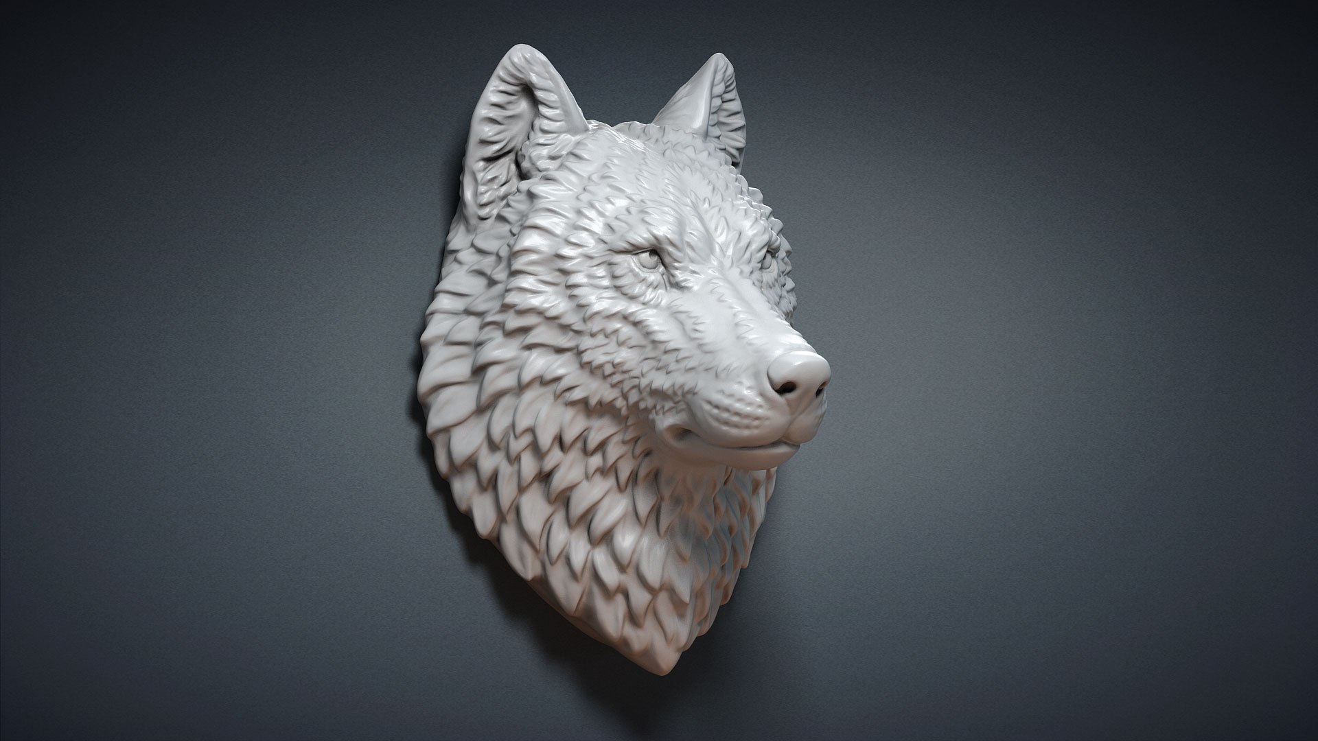 Wolf Animal Head Sculpture 3D Model - TurboSquid 1529714